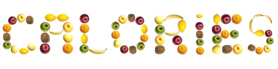Calories word made of fruits
