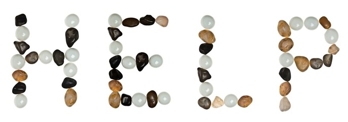 Help word made of sand stones