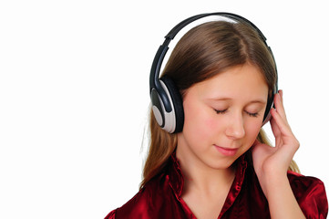 a teenage girl in studio with headphones