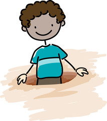Kid Caught in a Hole
