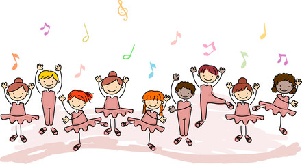 Kids Practicing Ballet © BNP Design Studio