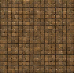 large 3d render of an orange smooth stone mosaic wall floor