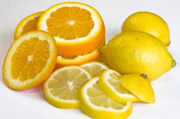 Fototapeta na wymiar lemons and oranges
