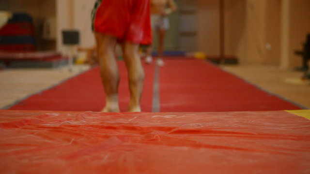 athletes gymnasts in training