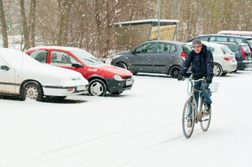 Bicycling during a blizzard