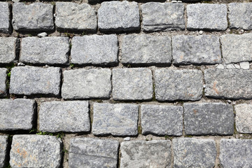 Obraz premium Stonework from sett of grey color on Red Sguare