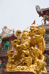 Sculpture of Naja in Chinese Temple,East of Thailand