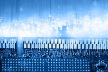 Fiber optics background with lots of light spots