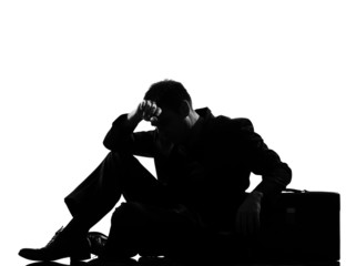 silhouette  man  fatigue despair tired