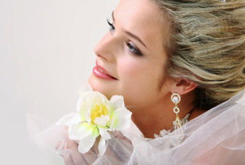 Bride with orchid