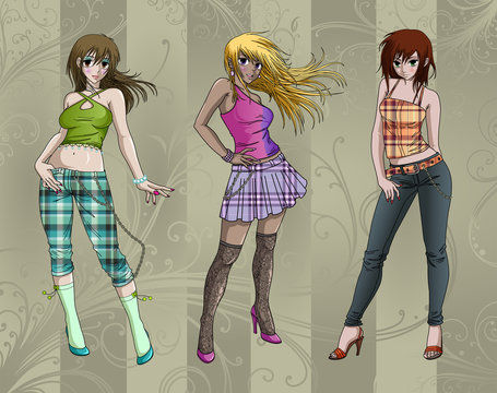 Fashion girls - plaid