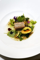 Foie gras with flower salad
