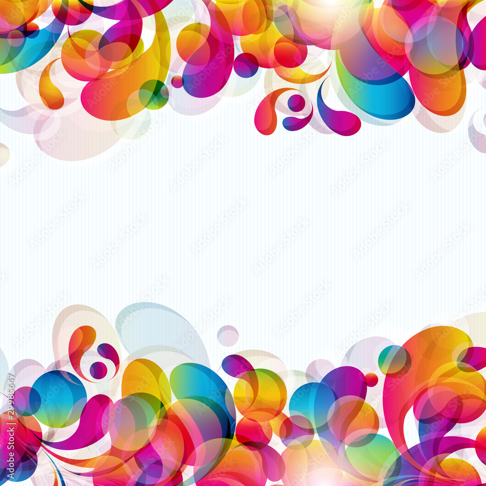 Aufkleber Abstract background with bright circles and teardrop-shaped arch