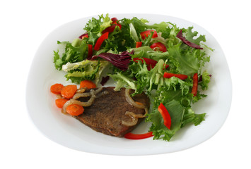 Beef with salad