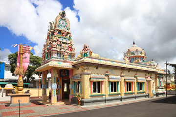 hindu temple in Mauritius capital city Port Louis - obrazy, fototapety, plakaty