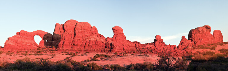 Panoramic sunset in Arches National Park