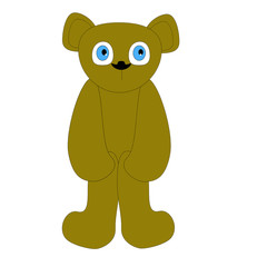 vector bear sitting holding knees