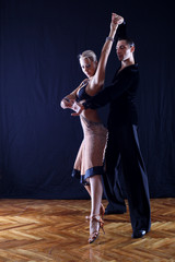 Fototapeta na wymiar dancers in ballroom