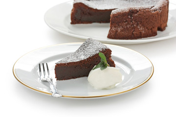 chocolate fallen souffle cake