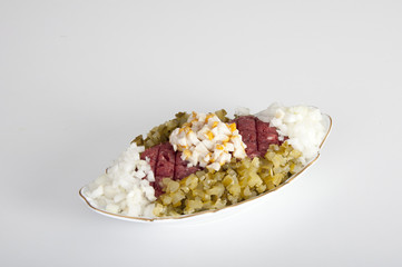 served with egg yolk