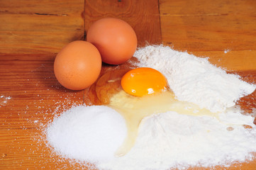 Backen Zutaten Eier Vintage