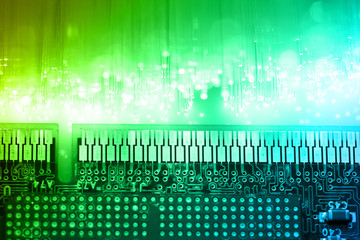 Fiber optics background with lots of light spots