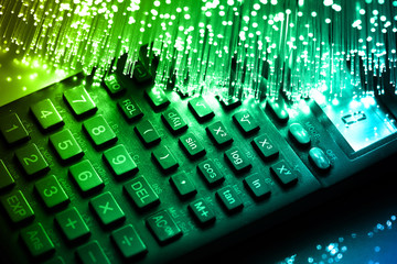 Fiber optics background with lots of light spots