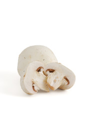 Fototapeta na wymiar Fresh champignons cut in half