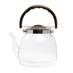Glass teapot for boiling water.