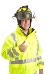 Fototapeta premium Friendly Fireman - Thumbsup