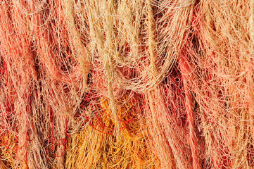 Fishing nets in the dock, Alghero, Sardinia, Italy, Europe.