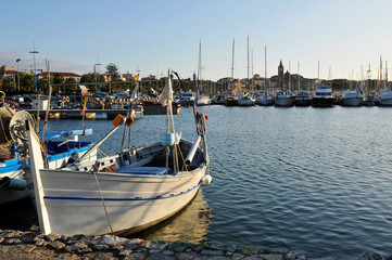 Fototapeta premium Fishing's dock, Alghero, Sardinia, Italy, Europe.