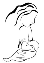 Breastfeeding Line Art