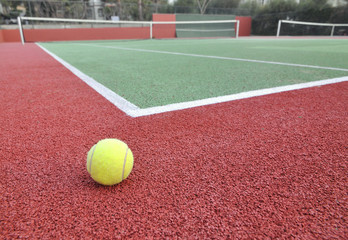 Tennis Ball on a Court