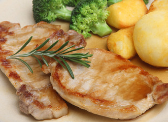 Pork Loin Steaks with Vegetables