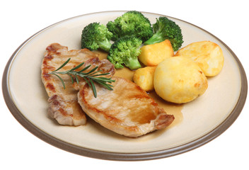 Pork Loin Steaks with Vegetables