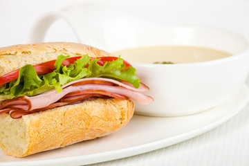 sandwich dinner with soup