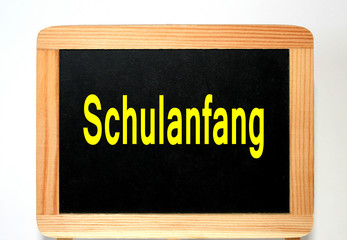 schulanfang, schiefertafel, schild