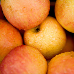 apples lying on the storefront