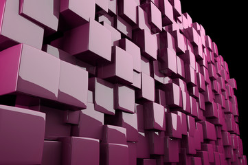 Abstract 3d pink cubes