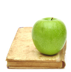 old book with apple