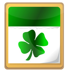 Calendar with clover leaf. St. Patrick's day