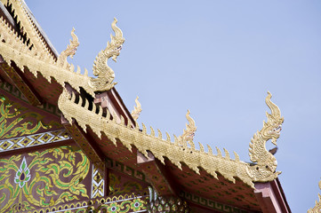 thai temple roof Bangkok In Thailand