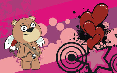 teddy bear cupid cartoon background