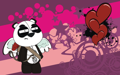 panda bear cupid cartoon background