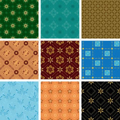 set of various vector seamless geometric pattern