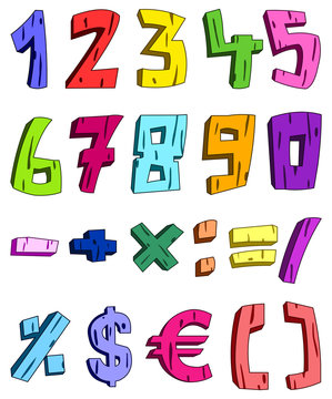 3d cartoon numbers