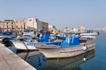Fototapeta na wymiar Panoramiczny widok Trani portów morskich. Apulia.