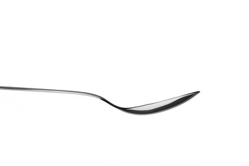 metallic spoon isolated on white