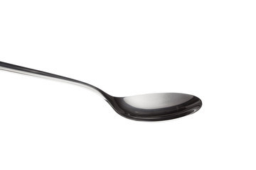 metallic spoon isolated on white